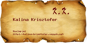 Kalina Krisztofer névjegykártya