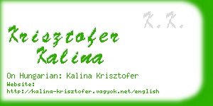 krisztofer kalina business card